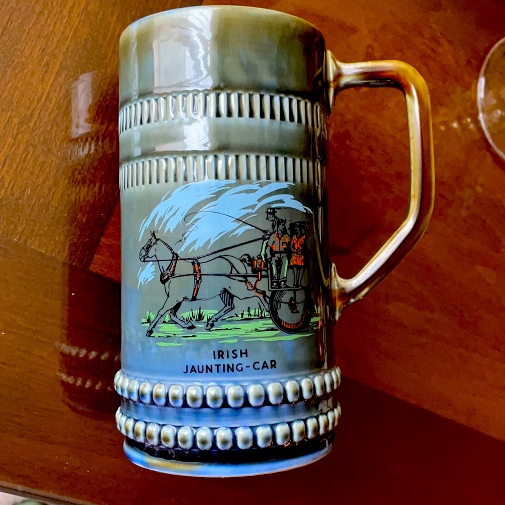 Vintage Irish Wade porcelain “Irish Jaunting car Beer Stein great beauty…